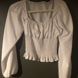 White peasant top size small - crop